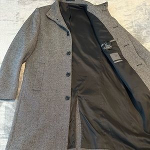 MEN’s Wool Blend Houndstooth Overcoat
